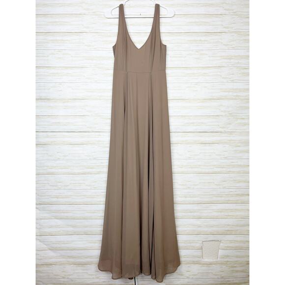 Show Me Your MuMu Jenn Maxi Dress Dune Chiffon - Picture 3 of 11